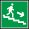 Направление к эвакуационному выходу по лестнице вниз На лестничных площадках и стенах, прилегающих к лестничному маршу 